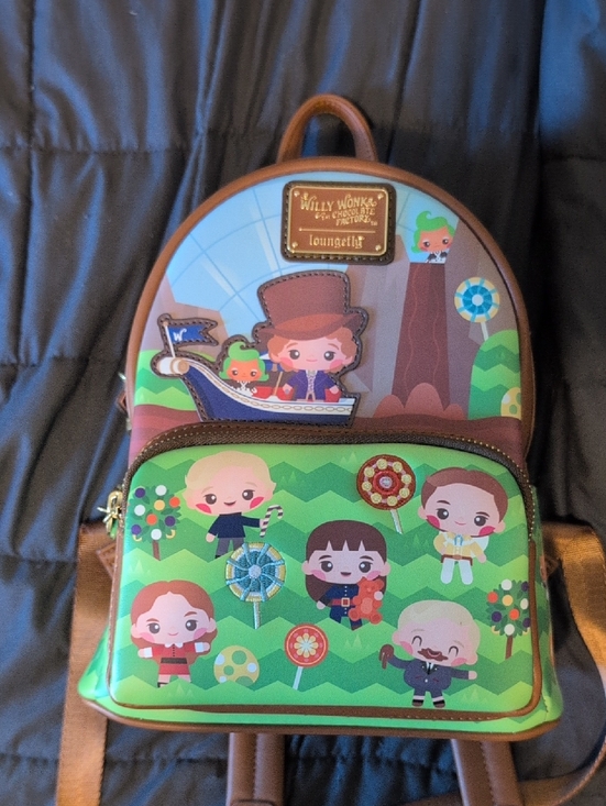 Loungefly Willy Wonka 50th Anniversary Cartoon Character Mini Backpack